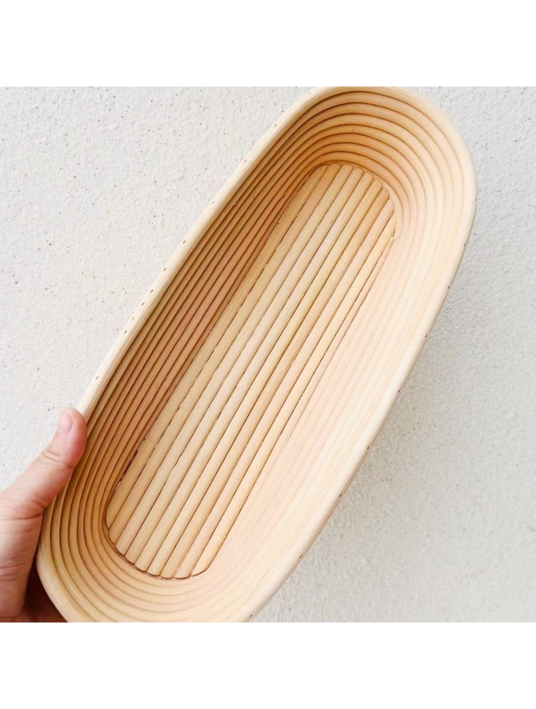 DOYOLLA 14.5inch Oval Bread Dough Proofing Rising Rattan Basket & Liner Combo for Professional & Home Baking 2 basket & 2 liner - BEV831ZF7