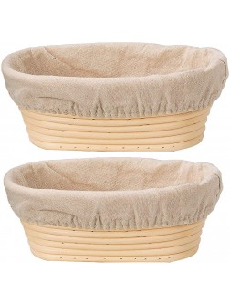 DOYOLLA Bread Proofing Baskets Set of 2 10 inch Oval Shaped Dough Proofing Bowls w Liners Perfect for Professional & Home Sourdough Bread Baking - BRUT0YC82