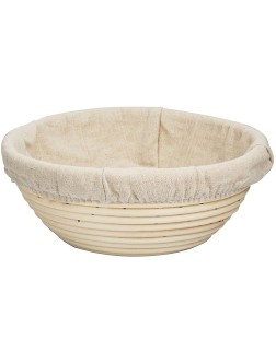eoocvt 7 inch Round Banneton Brotform Bread Dough Proofing Rising Rattan Handmade Basket with Linen Liner Cloth 18 x 9cm - BLO932ACF