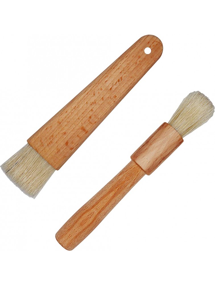 EIKS 2 Sets Natural Bristles with Wooden Handle Pastry Brushes for Basting Spreading Butter Oil Barbecue Baking Kitchen Cooking - B923ACTVM