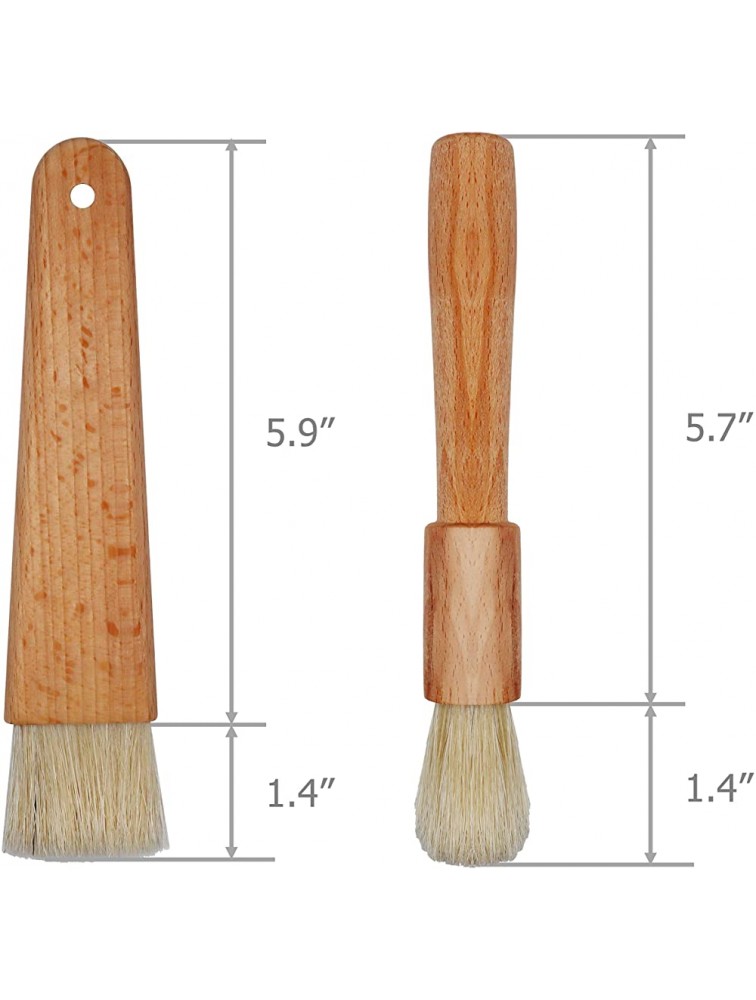 Exceliy 2 Sets Pastry Brushes with Wooden Handle Natural Bristles for Basting Spreading Butter Oil in Barbecue Baking Kitchen Cooking - B3GKI7SQN