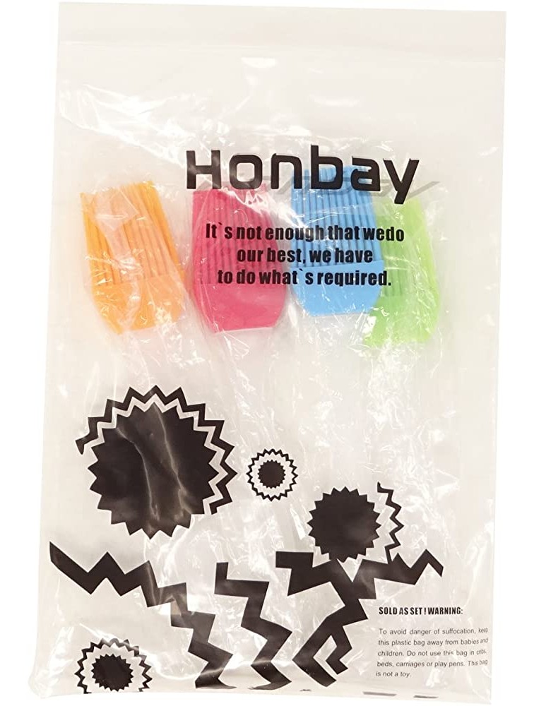 HONBAY 4PCS Heat Resistant Silicone Oil Brush Basting Pastry Brush Baking Brush BBQ Brush - B4R8HGQF2