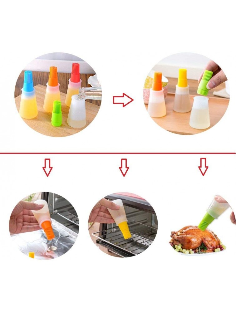IVYRISE Suitable for Baking Cakes Brush jams Brush Honey Water Barbecue Steak Brush Oil Fried Eggs with 4pcs Silicone Oil Bottle Brushes - BZC04J3ZP