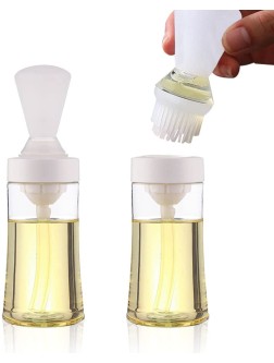 LELE LIFE Squeeze Type Silicone Oil Brush and Bottle 2Pack Silicone Basting Pastry Brush Silicone Sauce Brush and Oil Dispenser Bottle 200ml - BU4HV37ZH