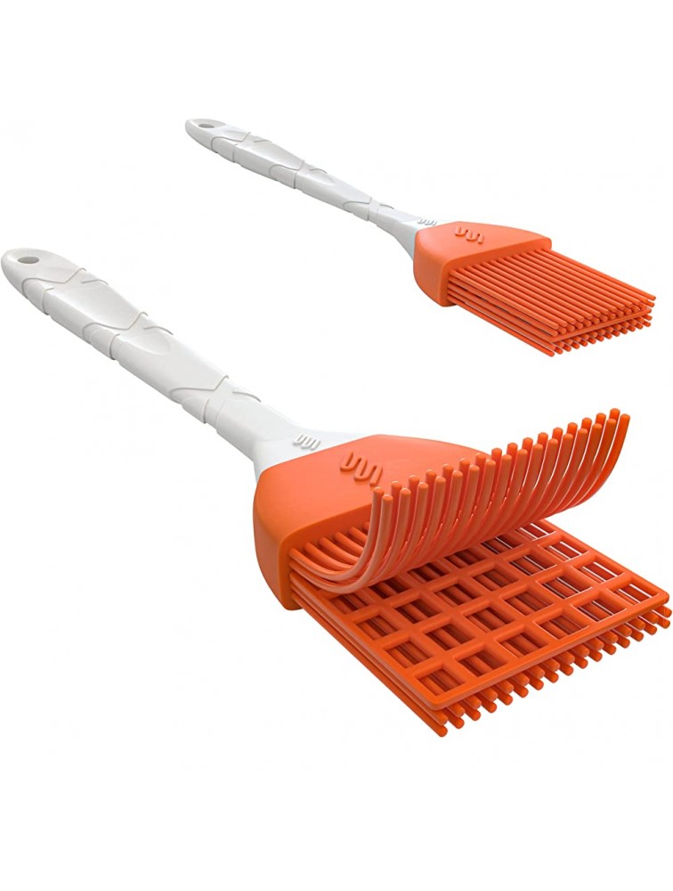 M KITCHEN WORLD Silicone Pastry Brush for Cooking 2 Pieces Rubber Basting Brush with Grid Kitchen Brushes Utensils for Food Sauce Butter Oil BBQ Spreading - BTW8W7IRL