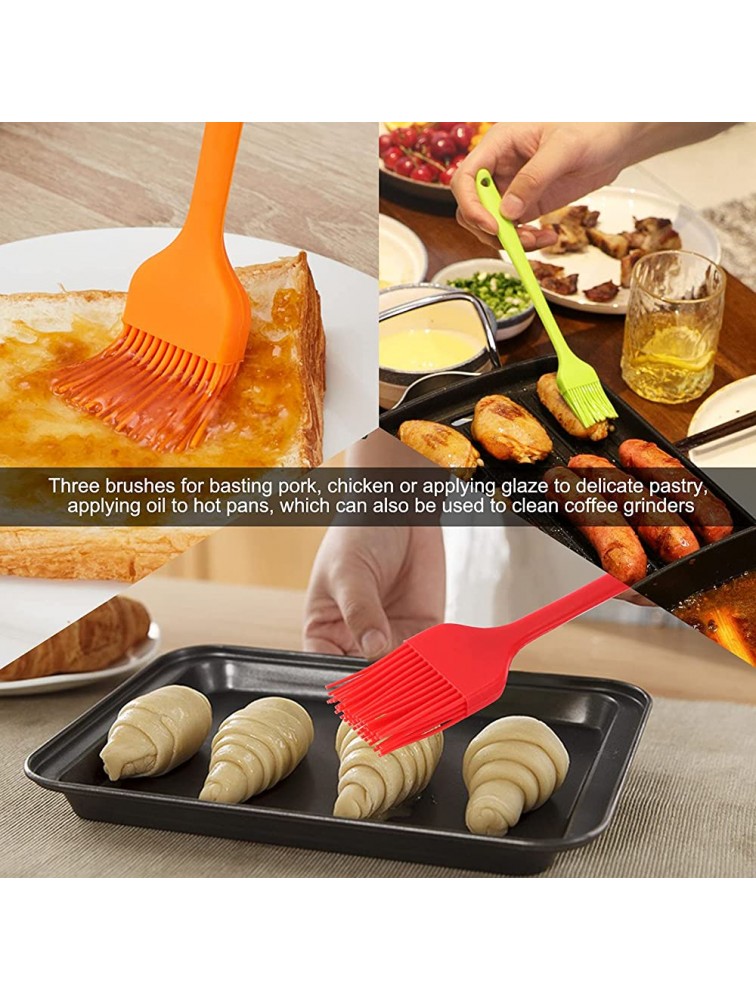 MAPODOUFU Silicone Pastry Brush in Heat Resistant Basting Brush for Cooking Spread Oil Butter Sauce Marinades for BBQ Grill Baking Kitchen Cooking Baste Pastries Cakes Meat Sausages Desserts3pcs - BSNWVE719