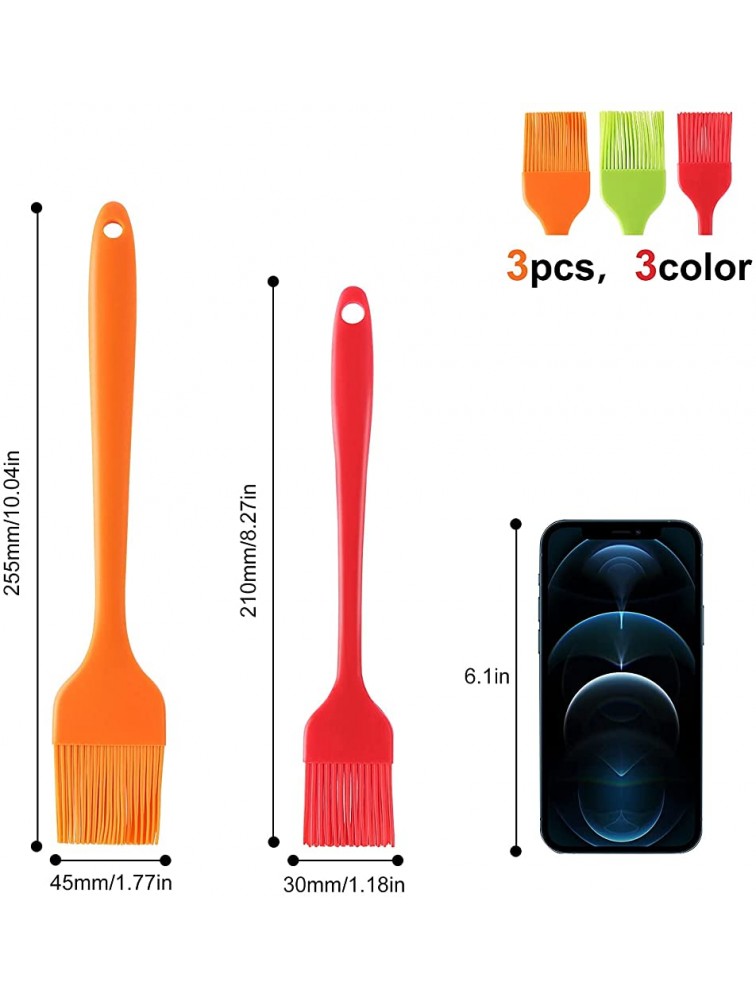 MAPODOUFU Silicone Pastry Brush in Heat Resistant Basting Brush for Cooking Spread Oil Butter Sauce Marinades for BBQ Grill Baking Kitchen Cooking Baste Pastries Cakes Meat Sausages Desserts3pcs - BSNWVE719