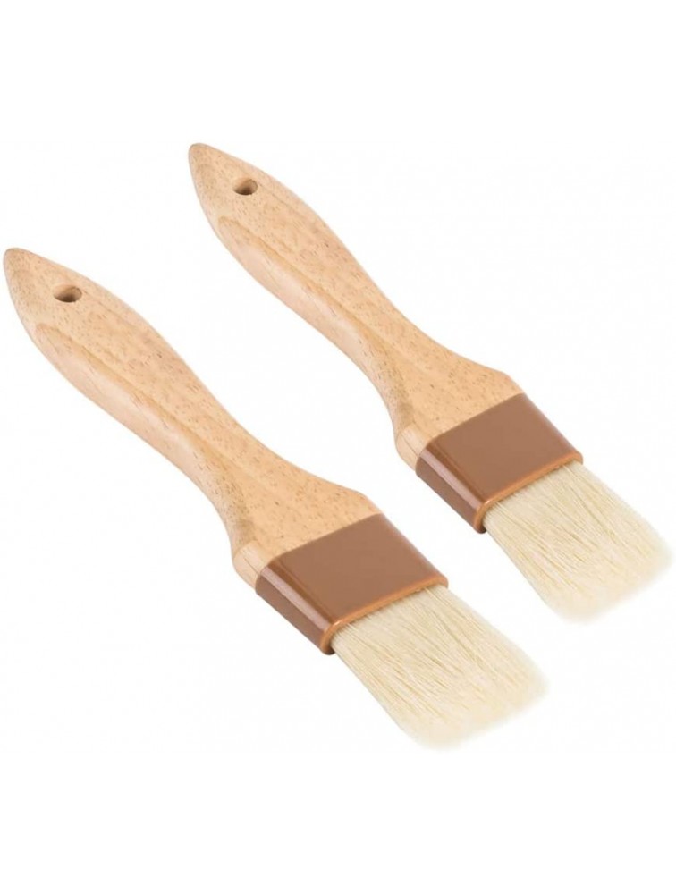 Set of 2 Pastry Brushes 1-Inch and 1 1 2 -Inch Width Pastry Brushes with Boar Bristles and Lacquered Hardwood Handles Grill BBQ Sauce Baster Baking Cooking Marinade Brushes - B60XJR5HE