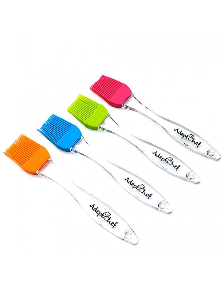 Silicone Basting & Pastry Brushes by AdeptChef Great for BBQ Meat Cakes & Pastries – Heatproof Flexible & Dishwasher Safe EASY Clean Food Grade BPA Free BUY YOUR SET OF 4 TODAY! - BLP8J4WA3