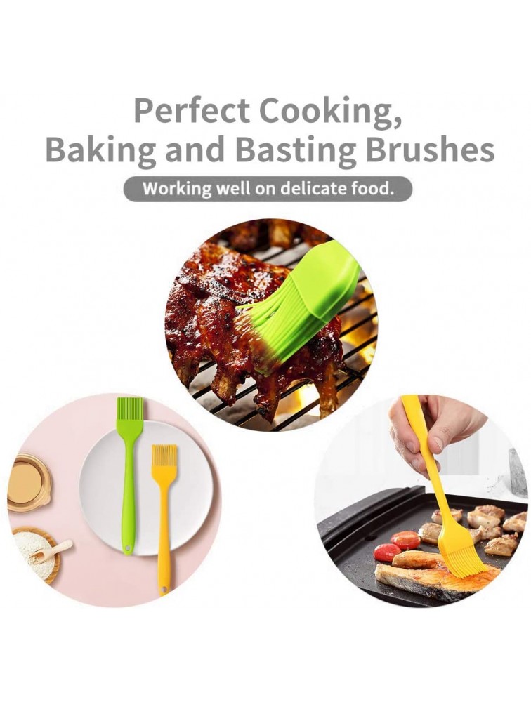 Silicone Pastry Brushes TOUGS Basting Brushed Heat Resistant Dishwasher Safe Kitchen Cakes and Pastries-Heatproof 4 Packs - B6WRS7TQG