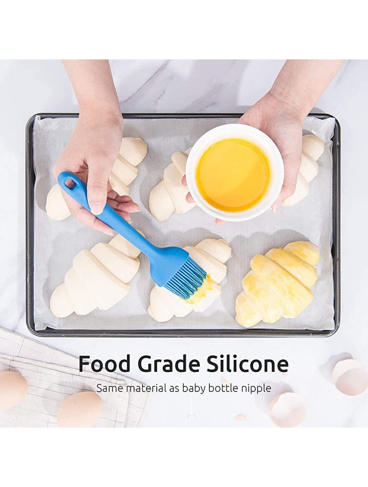 U-Taste 600ºF Heat Resistant Angled Silicone Basting Brushes Turkey Oil Sauce Butter Egg Dessert Meat Head-Up Kitchen Food Pastry Brush for BBQ Baking Cooking Grilling Set of 3 7.4inx2 9.8inx1 - BZ4PE9NG1