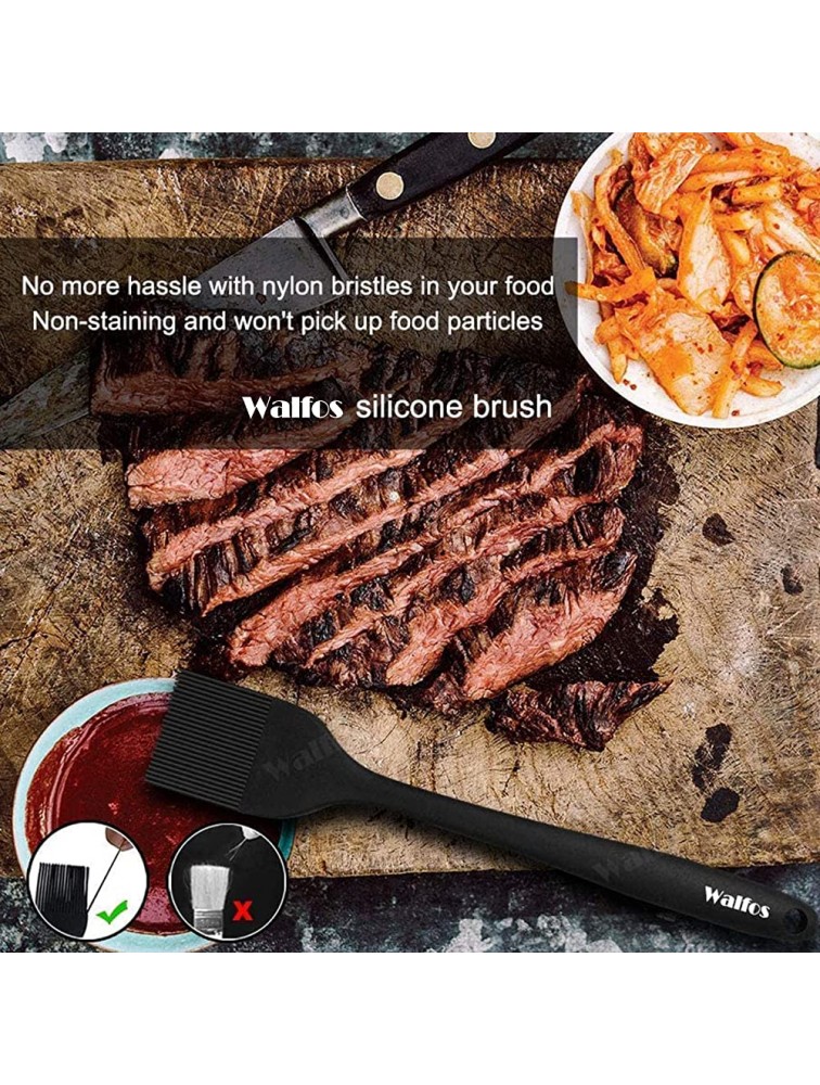 Walfos Silicone Basting Pastry Brush Heat Resistant Pastry Brush Set Strong Steel Core and One-Pieces Design Perfect for BBQ Grill Baking Kitchen Cooking BPA Free and Dishwasher Safe 2 Pcs - BXYA6CL3Z