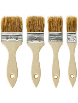 YEAJOIN Cooking Baking Brush Pastry Basting Barbecue Sauce Oil Food Brush Set with Natural Boar Bristle and Beech Wooden Handle for Baking 4PCS 1” 1.5” 1.7” 2.3” - BYGM4NPE0