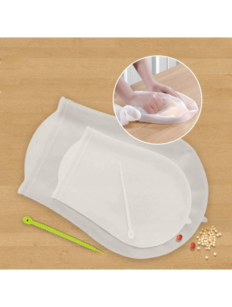 2 Pack Kneading Bag Silicone Knead Dough Bag Versatile Dough Mixer Bread Flour-mixing Bag Preservation Bag Cooking Tool For Preserving Food Pizza Sandwiches and Making Bread - B61RJNMR9