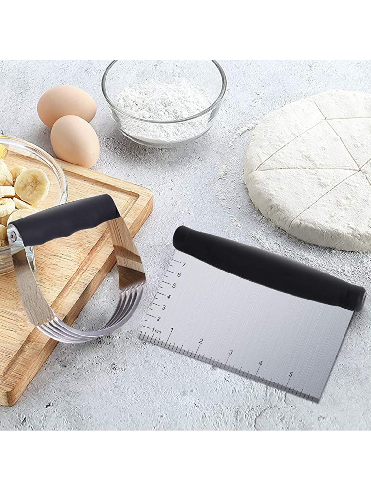 Dough Blender -Stainless Steel Pastry Cutter Set Pastry Blender + Dough Scraper + Pastry Brush Professional Pastry Set for Kitchen Baking Tools - BRLS84CA2