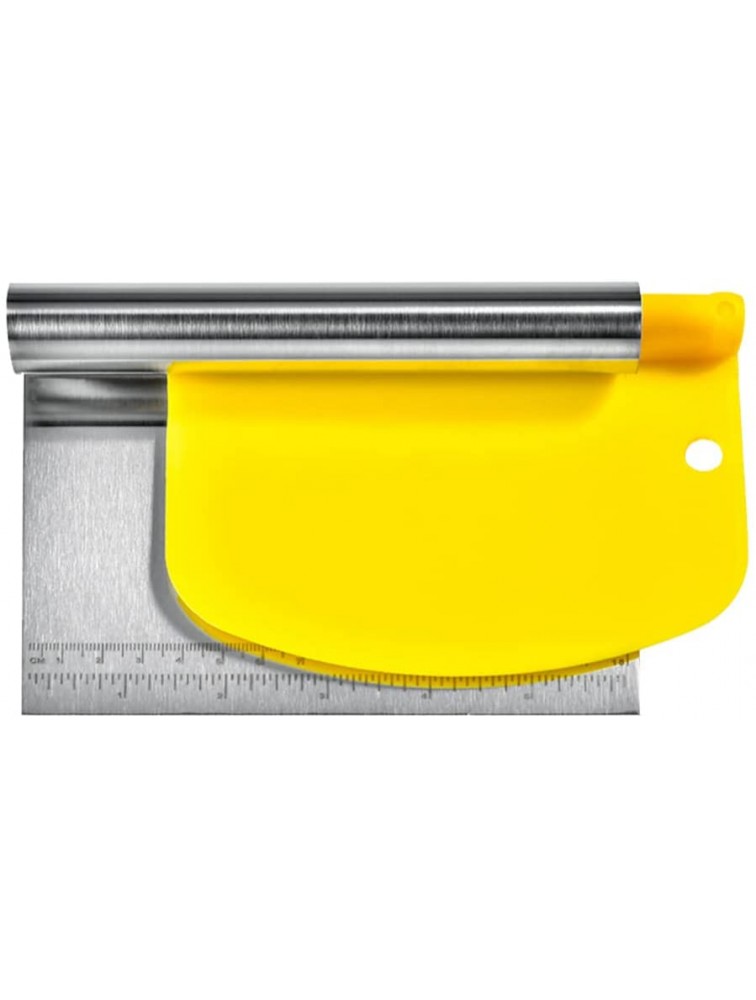 Hemoton Dough Pastry Scraper Cutter Stainless Steel with Measuring Scale Kitchen Scraper Tool - BIZLPIYSM