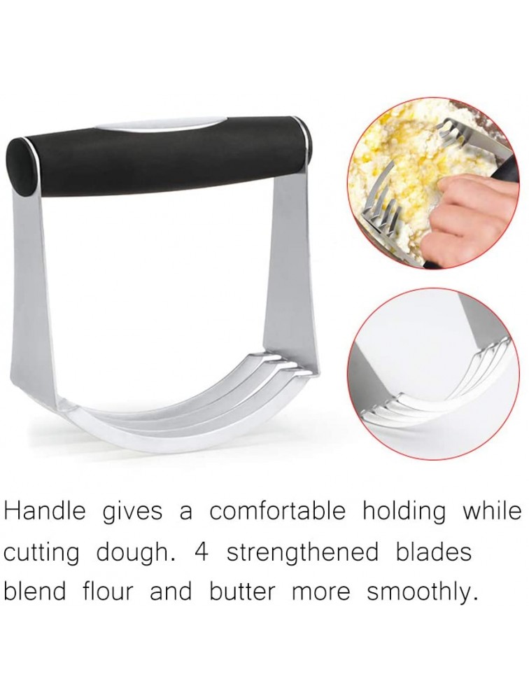 Kookia Stainless Steel Dough Tool Set- Blender,Pastry Scraper,and Cookie Cutters 5 Round +1 Fluted - BU2BLRH4K