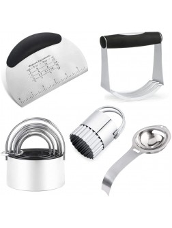 Pastry Cutter Set Stainless Steel Pastry Scraper Dough Blender,Biscuit Cutter and Egg Separator Set 4 Baking Tools for Pizza Bread Cookie Doughnut. - BC2E9GEQ7