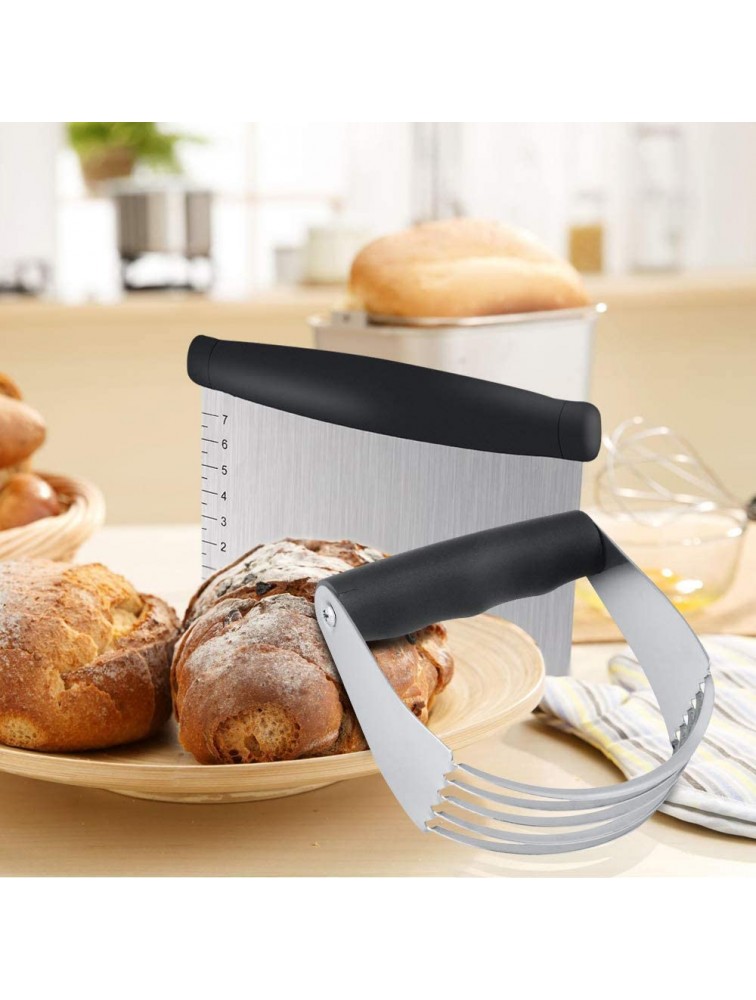 Pastry Dough Blender Stainless Steel 5 Blade Pastry Dough Blender Professional Commercial Grade Hand Held Egg Flour Cheese Mixer Cutter Pastry blender &Scraper - BS83H8WSW