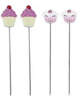 4Pcs Stainless Steel Cake Tester Reusable Metal Cake Testing Needle Sticks Skewer Probe Pin Cake Decorations for Bread Biscuit Muffin Pancake Cake Kitchen Home Baking Tools 2 Styles - BSW2LV81G