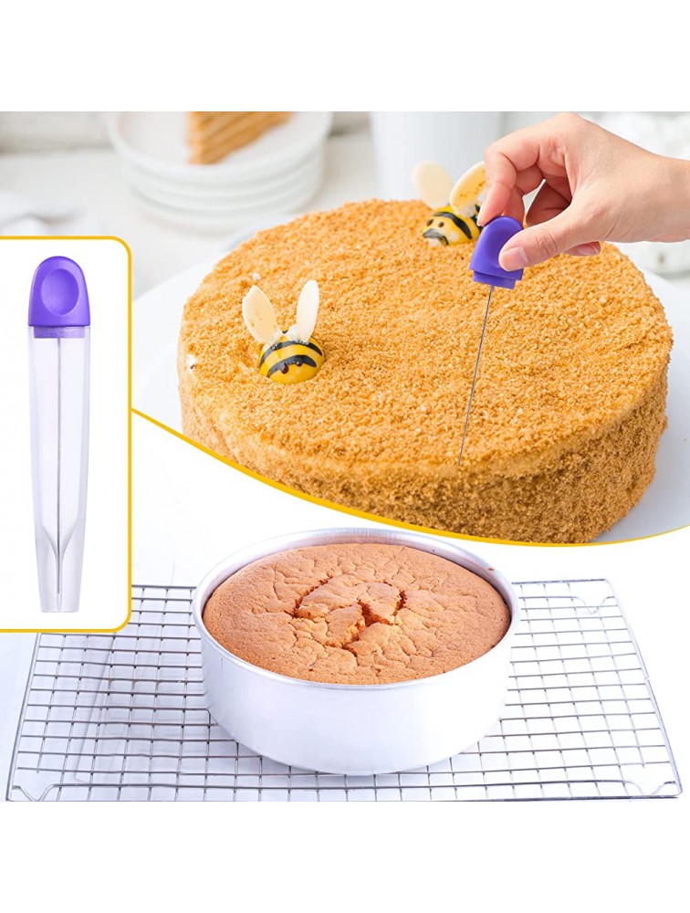 Cake Tester 4 Pieces Stainless Steel Baking Tester with Cover Reusable Metal Cake Tester Mini Cupcake Tester Baking Cake Tester Needle Sticks for Bread Pastry Biscuit Muffin Cookie Baking Tools - BT2H0LSB5