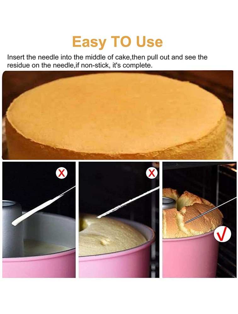 Honbay 6PCS Reusable Cake Tester Needles Stainless Steel Cake Tester Probe Skewer Baking Pick Sticks Tool for Home Bakery Muffin Bread Cake 195mm - B8FUVTV6V