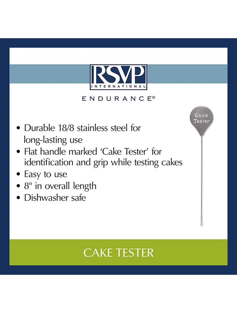 RSVP International Endurance Kitchen Baking Tool Collection Cake Tester Stainless Steel - BHSGR4JZX