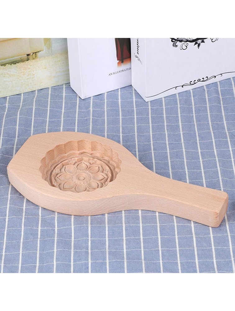 Beautiful Flower Pattern DIY Moon Cake Mold Green Been Cake Pastry Baking Tool Mold for Home06 - BQNKR09LE