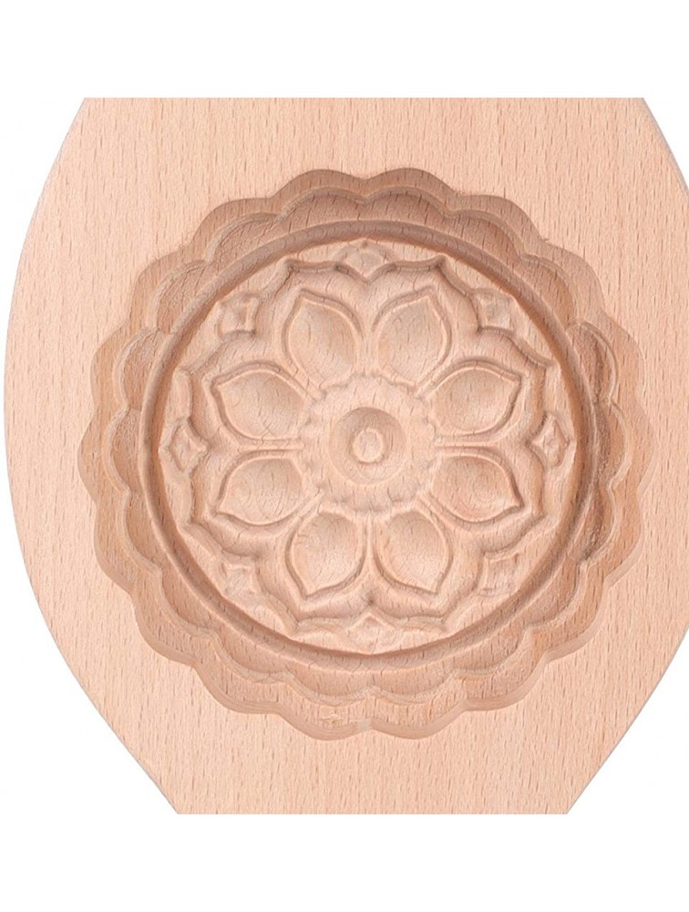 Beautiful Flower Pattern DIY Moon Cake Mold Green Been Cake Pastry Baking Tool Mold for Home06 - BQNKR09LE