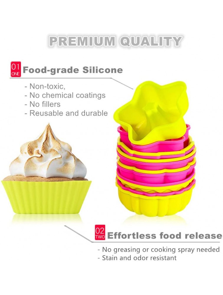 KeepingcooX 30-Pcs Silicone Cupcake Muffin Liners Pan Set Jumbo Mini Cake Cups Also for Making Chocolate Bread Ice Cube Nonstick 2.75 x 1.30 Inches - B65BIP8LR