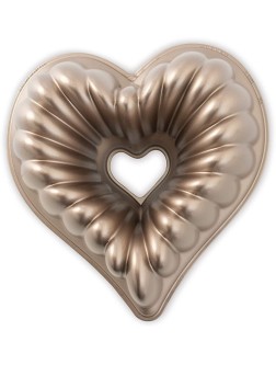 Nordic Ware Elegant Heart Cast Aluminum Bundt Pan 10 Cup Toffee - BXS5A9YY1