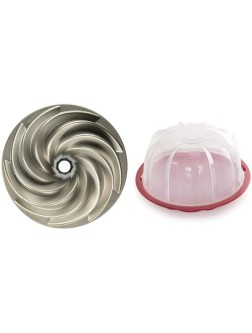 Nordic Ware Platinum Collection Heritage Bundt Pan & Ware Bundt Cake Keeper Plastic 13 in L X 12 in W X 7 in H Red - BS45M4JCY