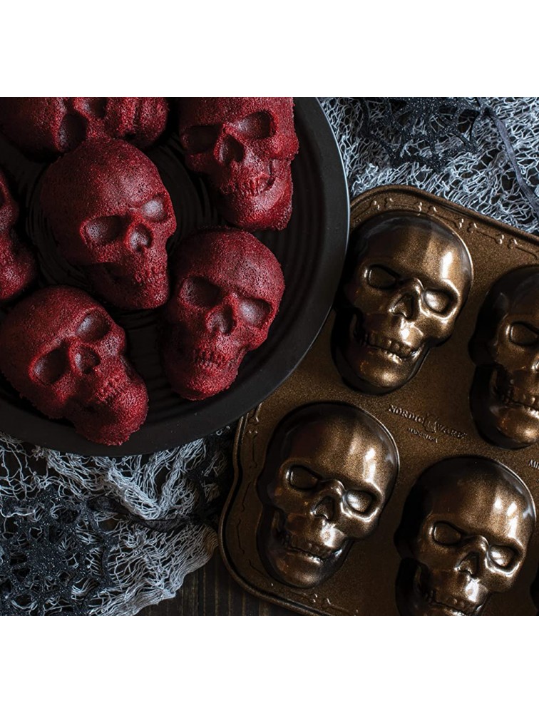 Nordic Ware,,Nordic Ware Haunted Skull Cakelet Pan & Ware Tombstone Cakelets 11.75 x 10.13 Bronze - BTZZ5CJFR