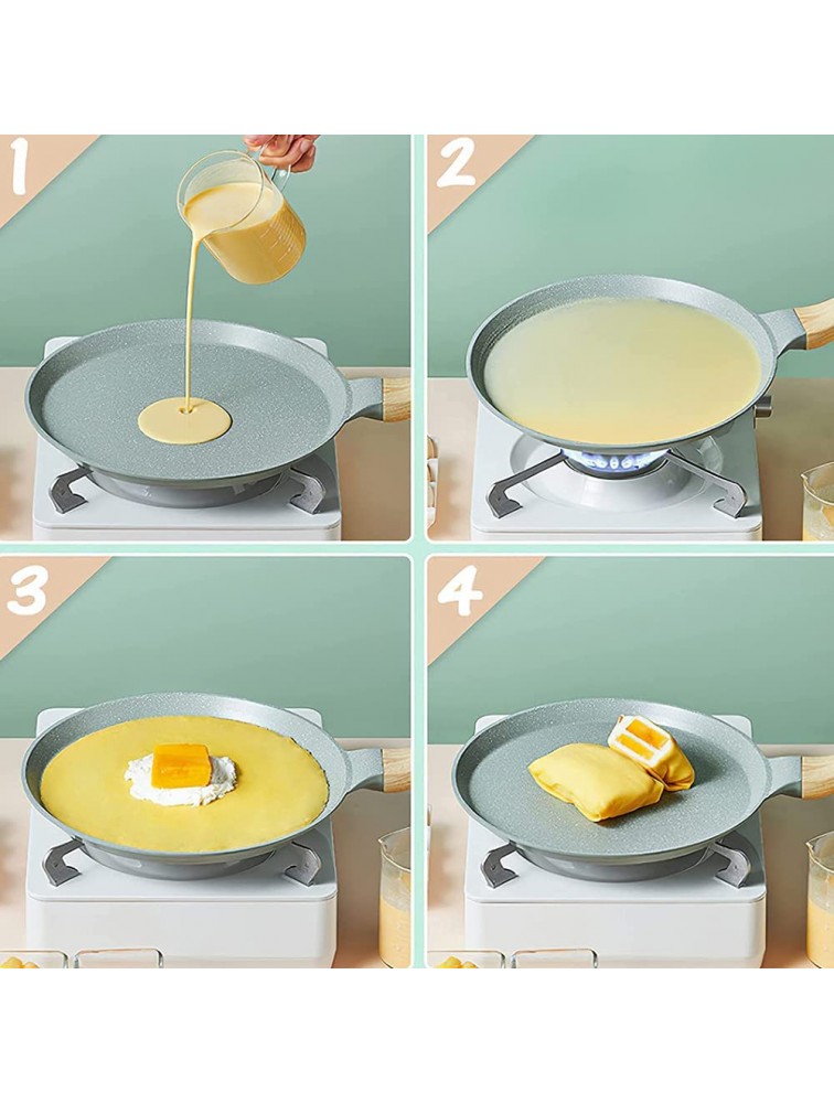 Pancake Pan,Non Stick,Aluminium Not Muddled Pancake Pan with Heat Resistant Handle,Three-Layer Composite Pot Bottom,for Omelet Steak Crepe Chapatti Pancakes Flatbread - B6N2AIPTP
