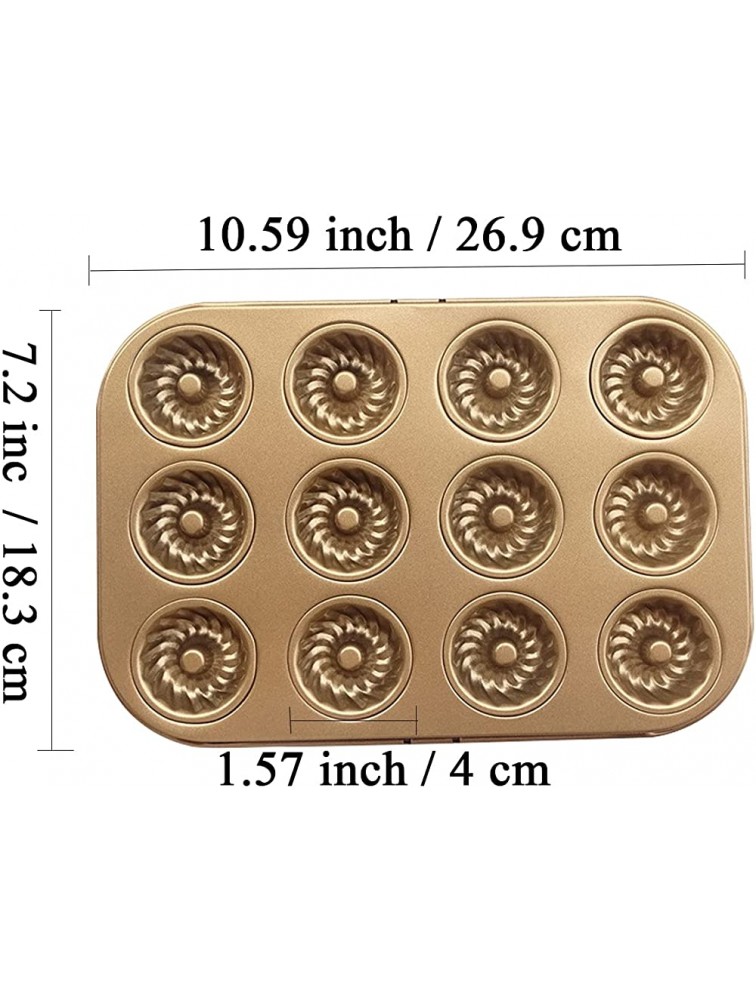 Tiny Mini Bundt Cake Pan 12 Cup Nonstick 1.57 inch Cup Capacity - B5MV3IY6H