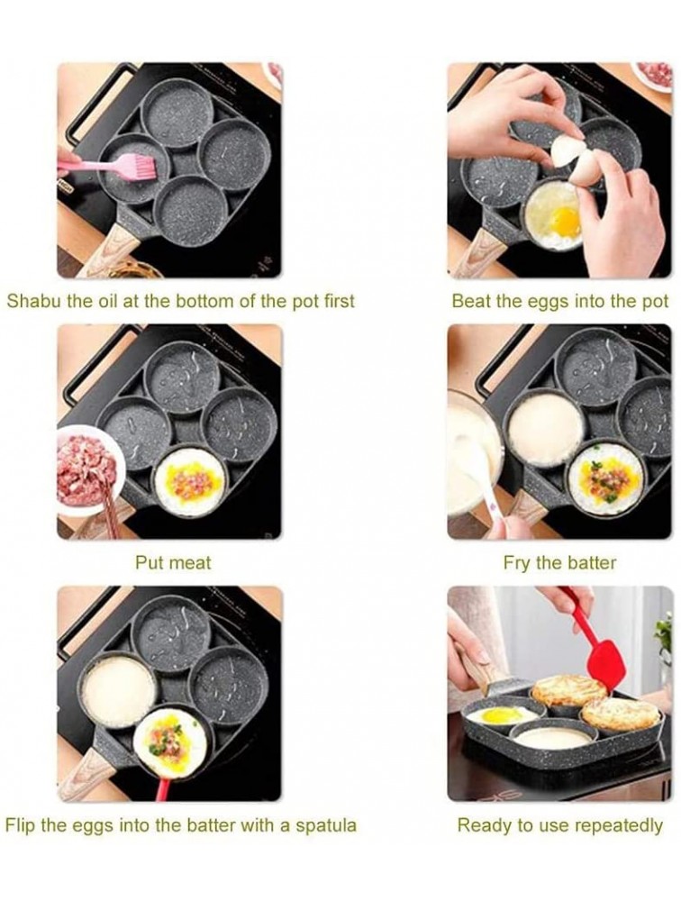 wdpinpan Nonstick Frying Pan,Maifan Stone Pot 4-Hole Fried Egg Burger Pan Square Aluminium Alloy Pan Omelet Pan for Pancake,Omelette Pan,Egg Poacher,for Gas Stove Induction Cooker - BEUY5KFYT