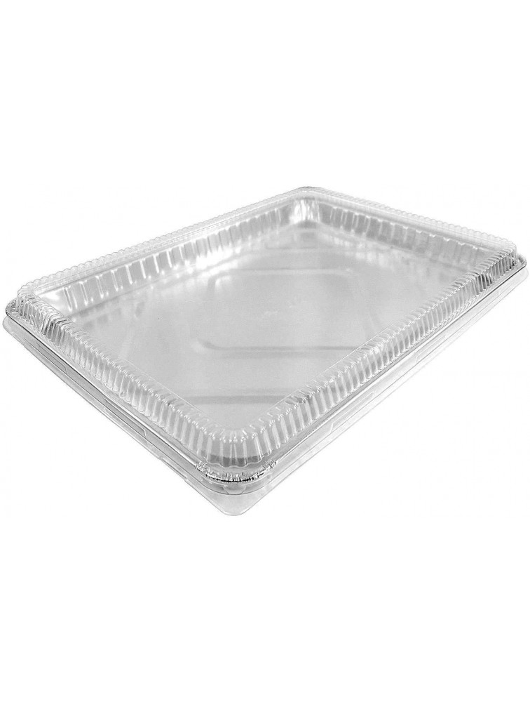 1 2 Size Sheet Cake Aluminum Foil Pan w Clear Low Dome Lid Pack of 10 Sets 17.1 L x 12.3 W x 1.25 D - BZPA73EEE