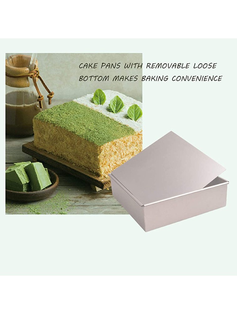 Anodized Aluminum Square Cheesecake Pan Chiffon Cake Mold Baking Mould with Removable Bottom 6 Inch x 6 inch x 3 inch - BI64RTZ1Z