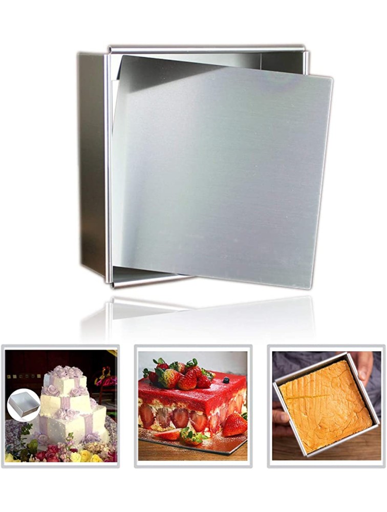 Anodized Aluminum Square Cheesecake Pan Chiffon Cake Mold Baking Mould with Removable Bottom 6 Inch x 6 inch x 3 inch - BI64RTZ1Z