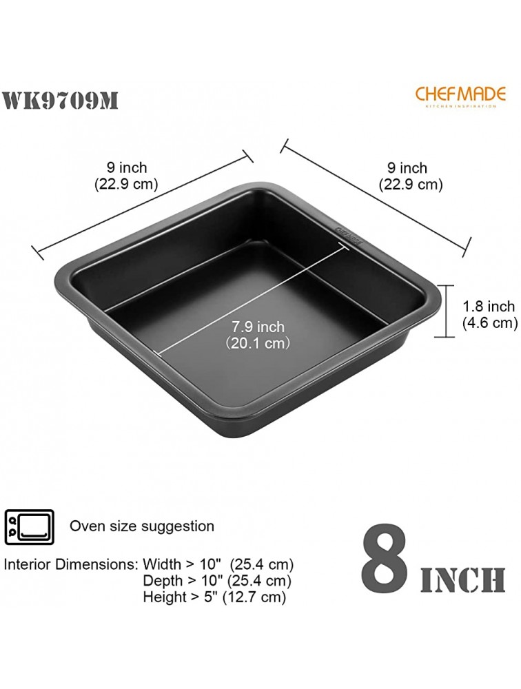 CHEFMADE Nonstick 8 Inch Square Cake Pan Set of 2 - B5WCZ6OWV
