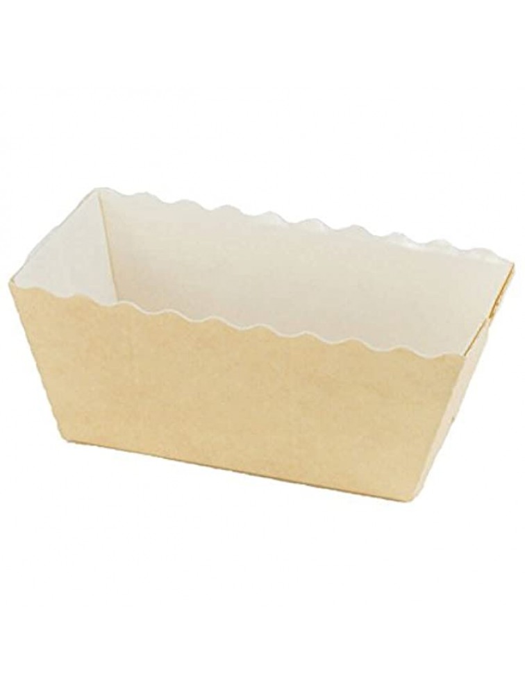 Easy Bake Paper Mini Loaf Pans Small Rectangle Loaf 3 1 8'' x 1 9 16''x 1 5 8''- Beige 25pcs - BM3XOO169