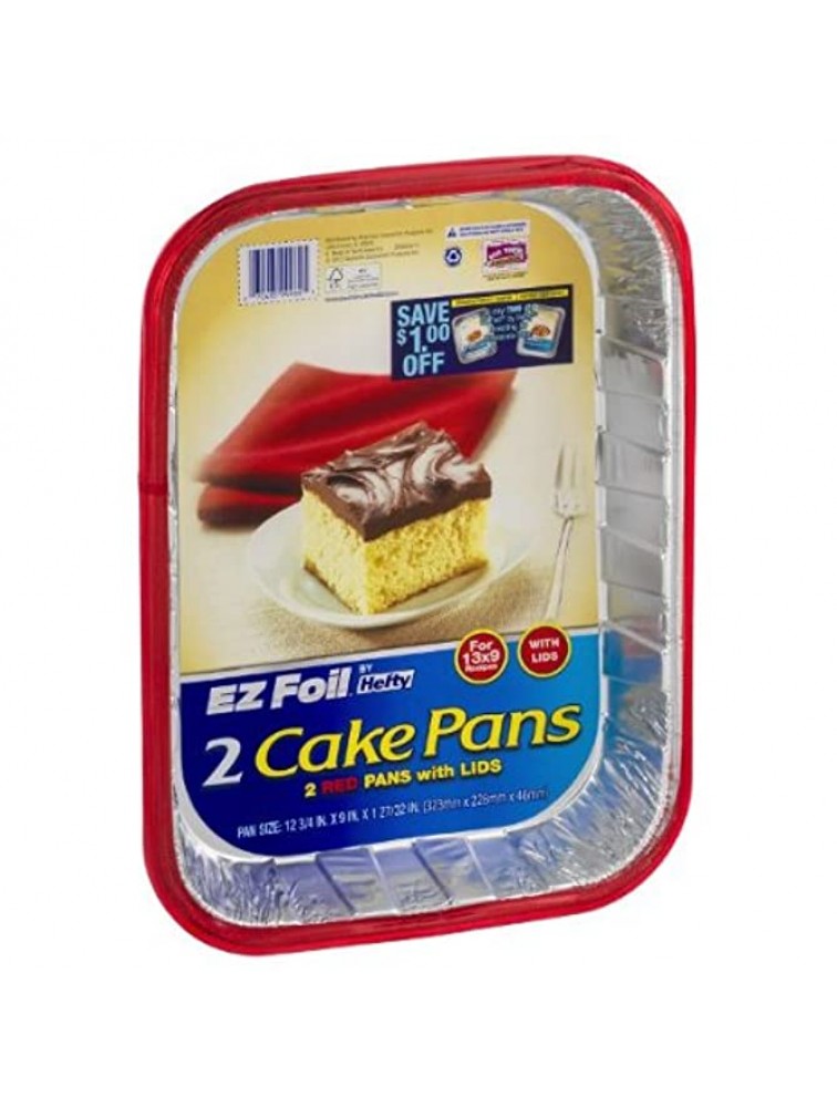 Ez Bake Pan W Cover Size 2 Ct Hefty Ez Foil Party Colors Cake Pans With Covers 13'' X 9'' X 2'' - B9HEED1L8
