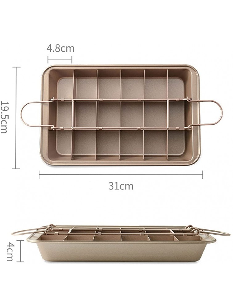 FAMKIT Brownie Cake Pan with Dividers Non Stick Stainless Steel Baking Tray Makes 18 Pre-cut Brownies - B18I879DD