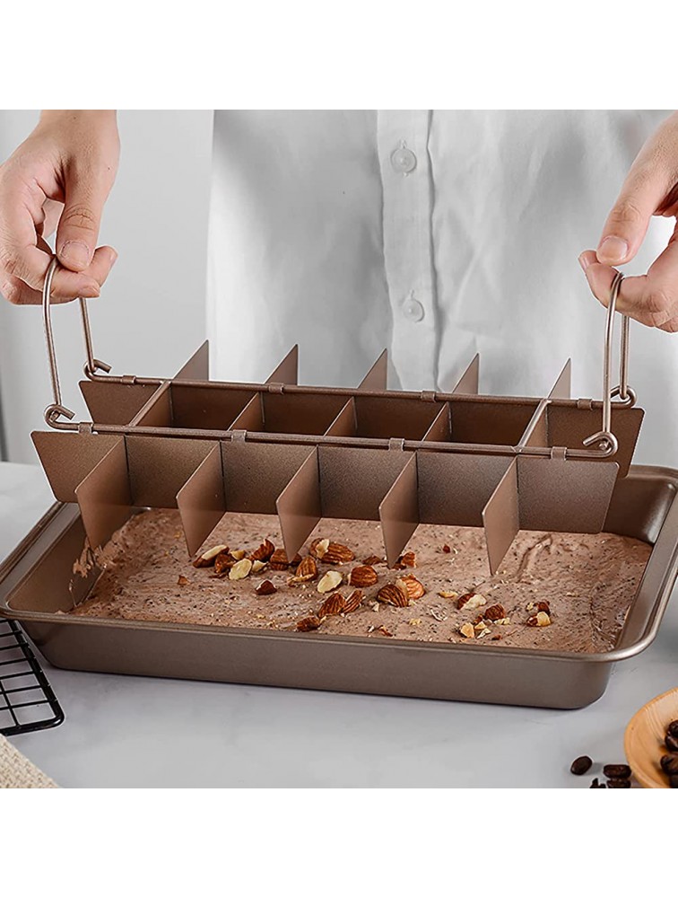 FAMKIT Brownie Cake Pan with Dividers Non Stick Stainless Steel Baking Tray Makes 18 Pre-cut Brownies - B18I879DD