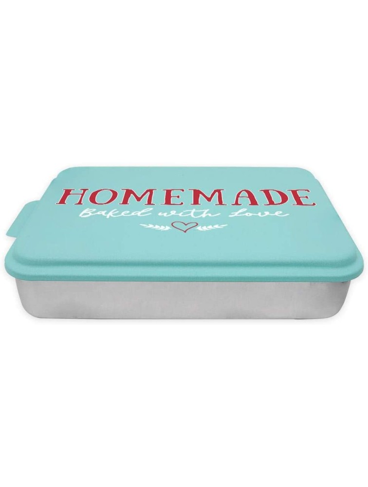 Homemade Baked With Love Aluminum Cake Pan 9 x 13 With Lid Teal - BR035RLDS