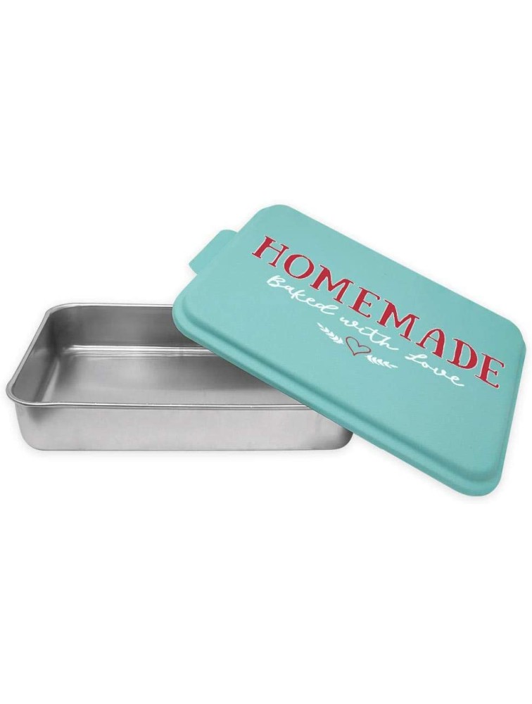 Homemade Baked With Love Aluminum Cake Pan 9" x 13" With Lid Teal - BR035RLDS