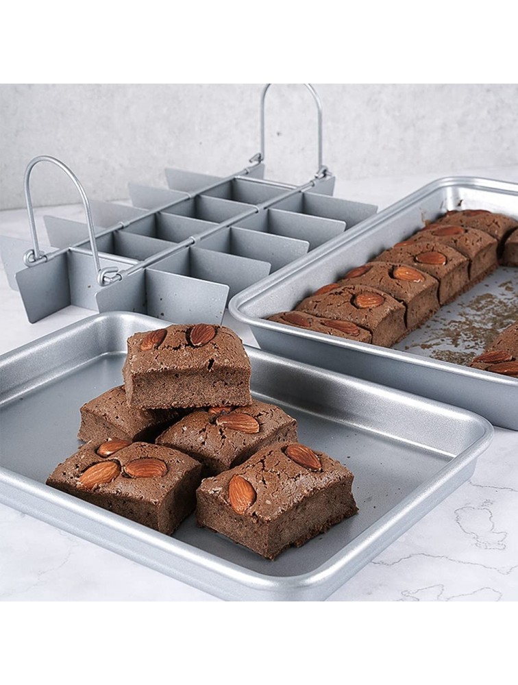 Metallic Professional Slice Solutions Non-stick Cake Baking Brownie Pan Divider - B659H8ZY9