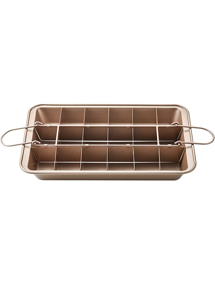 NCONCO Brownie Cake Pan with Dividers Non Stick Stainless Steel Baking Tray Makes 18 Pre-cut Brownies - BXQXUCHVH