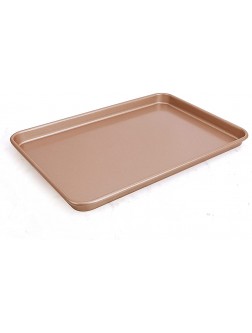 Rectangular 15-inch bakeware heat-resistant non-stick pan nougat cake roll bakeware biscuit bakeware metal mold Gold - B2P2NBGJ9