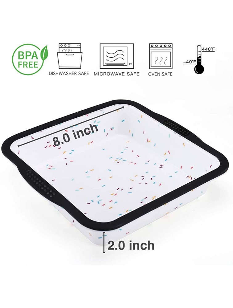 Silicone Square Cake Pan 8 x 8 inch with reinforced Stainless Steel frame inside Non-Stick Square Baking Mold for Homemade Brownie Bread Pie and Lasagana BPA FREE Dishwasher Safe Aichoof - BJG0EMVXQ
